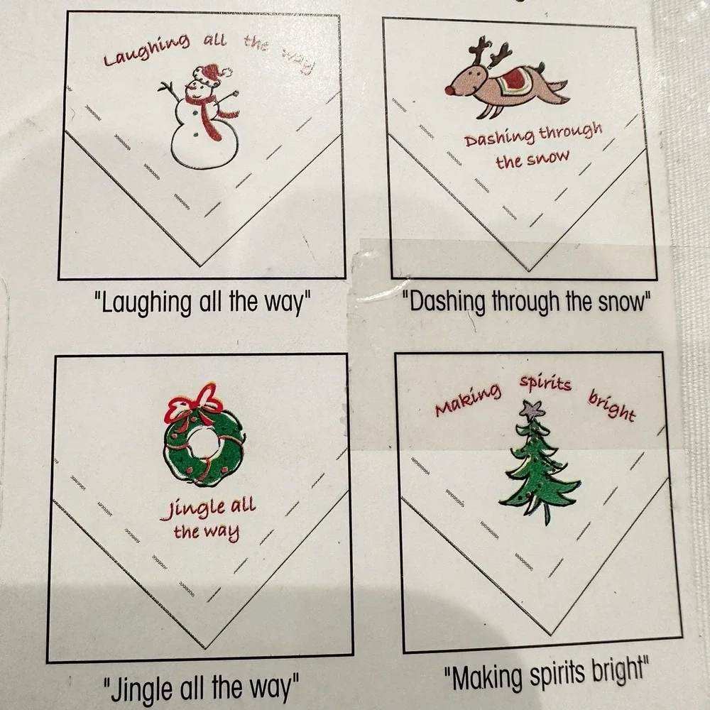 VTG New JC Penney Cloth Christmas Napkins 2 Sets 4 White Reindeer modern jingles